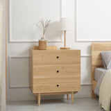 3-Drawer Wooden Chest - Elegant Storage Cabinet Unit with Sturdy Legs for Home Use - Ideal for Bedroom and Living Room Organization