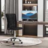 Ergonomic Mesh Office Chair - Armless Mid-Back Design with Height Adjustment & Swivel Casters - Ideal for Home Workstations and Small Desks