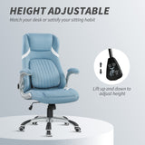 Vinsetto Linen-Look Office Chair, with Adjustable Height and Tension - Blue
