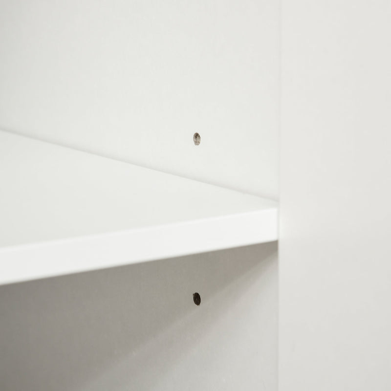 Freestanding Wooden Cabinet for Bedroom - High-Gloss Sideboard with Adjustable Shelves - Elegant Storage Solution for Clutter-Free Living Spaces