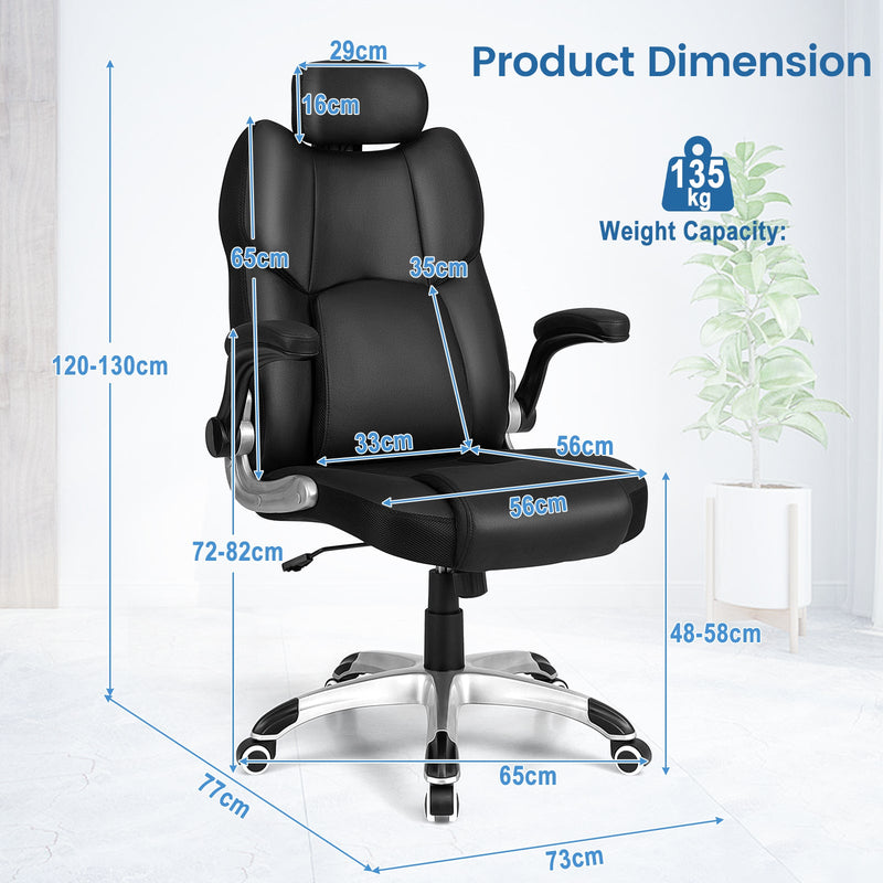 Office Chair with Kneading Massage Feature - Adjustable Height, Rocking Function and Black Design - Ideal for Long Hours at the Office, Relieves Tension and Stress