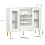 Modern Sideboard with Glass Doors - Elegant Storage Cabinet and Wine Rack - Ideal for Dining Room and Bar Organization