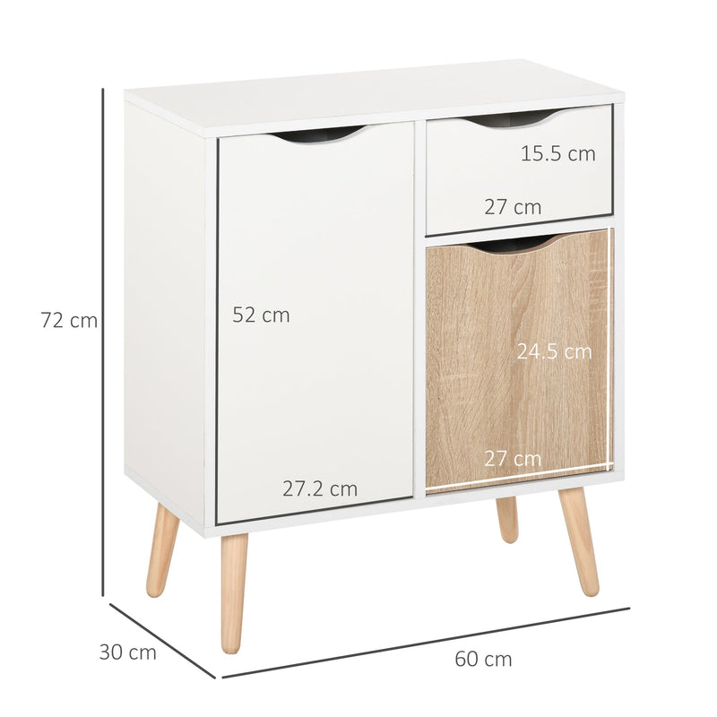 Bedroom & Living Room Sideboard - Natural Finish Storage Cupboard with Drawer and Doors - Elegant Organization for Entryway Spaces