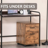 2-Drawer Mobile File Cabinet - Hanging File Folder Compatible, Rolling Storage - Home Office Organization and Space Saving Under Desk Solution