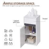 Minimalistic Bathroom Storage Solution - Freestanding Cabinet with Drawer, Cupboard & Adjustable Shelf - Sleek Organizer for Space Optimization in White