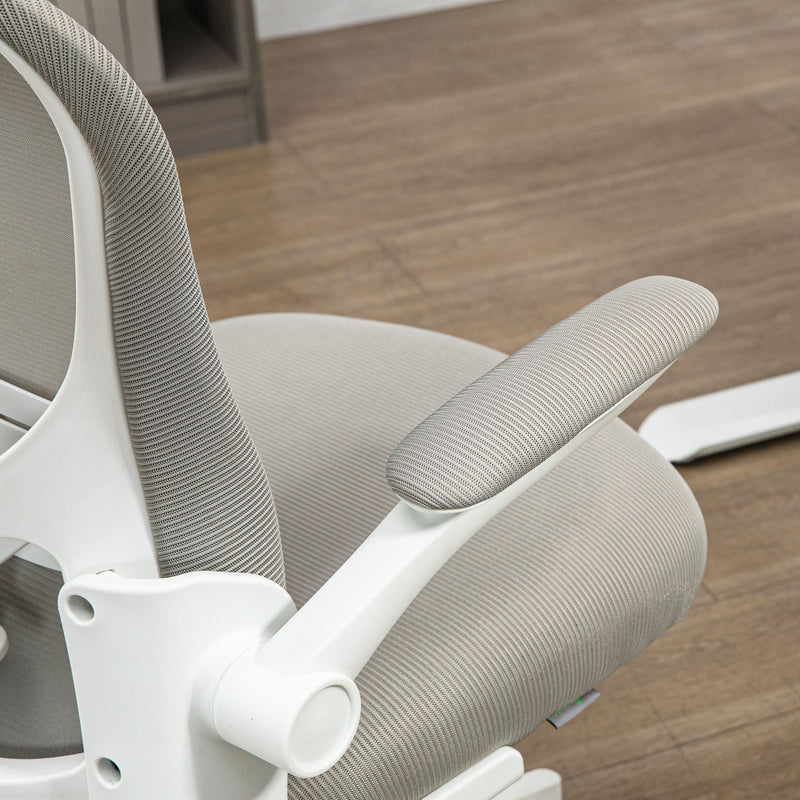 Ergonomic Mesh Office Chair with Lumbar & Headrest Support - Adjustable and Comfortable Seating - Ideal for Prolonged Desk Work, Grey