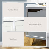 3-Drawer Grey Chest - Bedroom and Living Room Storage Unit with Pine Legs - Spacious 75x42x75cm Organizer for Home Clutter Management