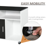 Lateral Mobile File Cabinet with Lockable Drawer - Home Office Storage Organizer and Printer Stand with Open Shelves - Secure Document Keeping for Professionals