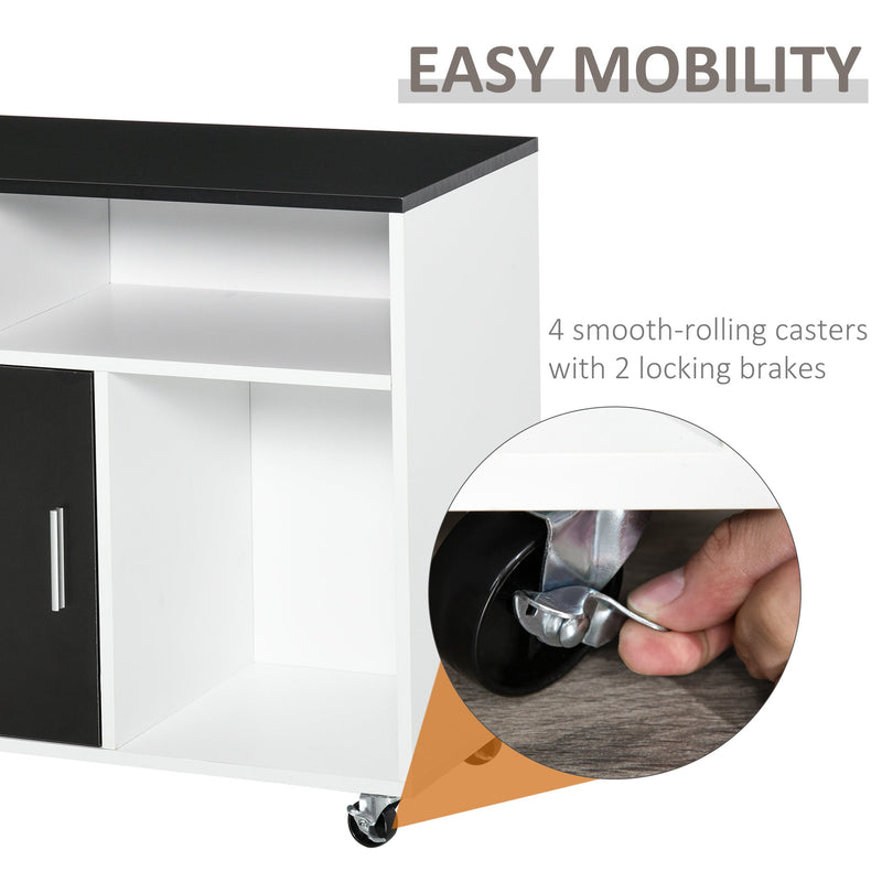 Lateral Mobile File Cabinet with Lockable Drawer - Home Office Storage Organizer and Printer Stand with Open Shelves - Secure Document Keeping for Professionals