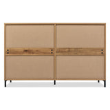 6-Drawer Sideboard Cabinet in Dark Oak - Sturdy Metal Handles, Modern Storage Organizer for Home - Ideal for Living Room and Bedroom Organization