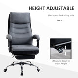 High Back Executive Office Chair - Ergonomic Reclining Computer Chair with Adjustable Height & Swivel Wheels, Retractable Footrest - Ideal for Comfortable Long Sitting Periods