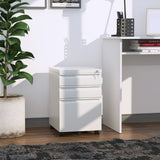 Mobile 3-Drawer Vertical File Cabinet - Lockable Rolling Storage Unit, Under Desk Design - Ideal for Home Office Organization