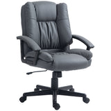 Faux Leather Mid-Back Office Chair - Adjustable Height, Executive Computer Desk Seat with Swivel & Rolling Wheels - Comfortable Seating Solution for Professionals and Home Offices