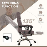 Executive Vibration Massage Office Chair - Microfiber Computer Seat with Reclining Back and Armrests, Charcoal Grey - Ideal for Professional Relaxation and Comfort at Work