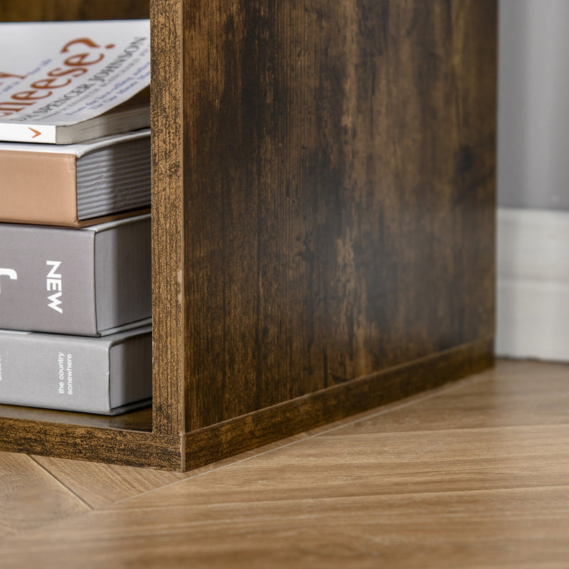 Cubic Cabinet Bookcase - Versatile Shelving Unit with Ample Storage, Rustic Brown Finish - Ideal for Home Office, Study, and Living Room Display
