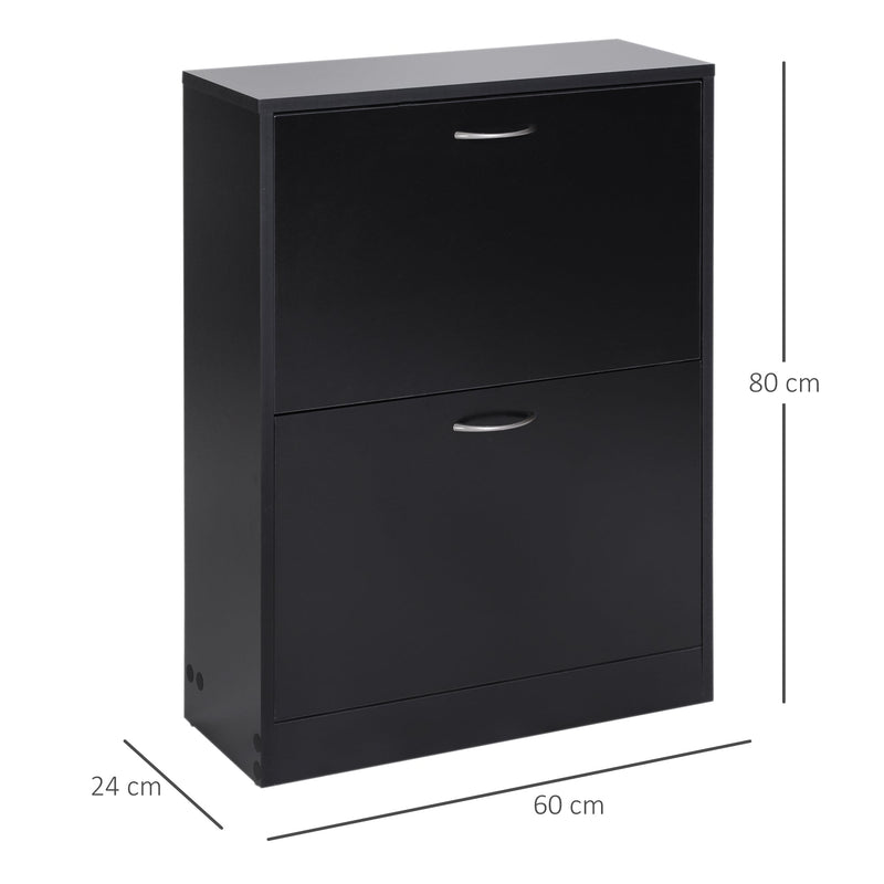 2-Tier Wood Shoe Cabinet with Tipping Bucket - Modern Hallway Storage Organizer, Drawer & Adjustable Shelf, Large Capacity - Ideal for Entryway Clutter Management