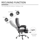 Ergonomic Microfiber Home Office Chair - Reclining Desk Chair with Armrests, Swivel Base & Footrest in Grey - Comfort Seating for Work from Home Professionals