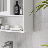 Wall Mounted Bathroom Cabinet with Mirror - Adjustable Shelving Storage Organizer for Home - Ideal for Bathroom, Kitchen, Bedroom Spaces