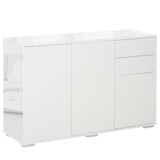 High Gloss Sideboard Cabinet - Contemporary Push-Open Design with Dual Drawers - Stylish Storage Solution for Living Room and Bedroom