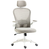 Ergonomic Mesh Office Chair with Lumbar & Headrest Support - Adjustable and Comfortable Seating - Ideal for Prolonged Desk Work, Grey