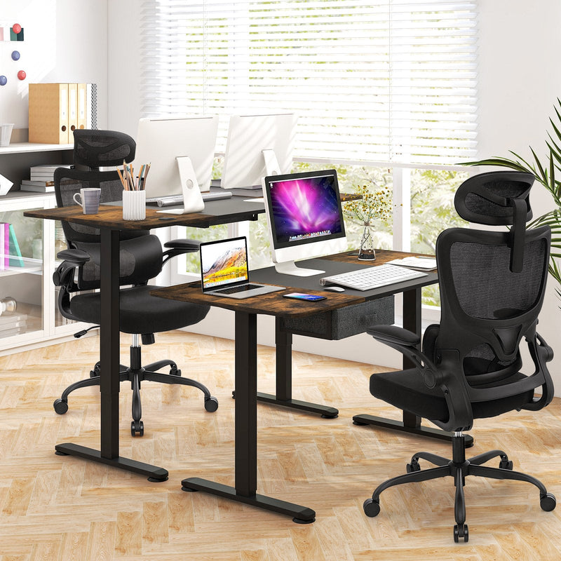 Mesh Office Chair with Adaptive Lumbar Support and Adjustable Headrest-