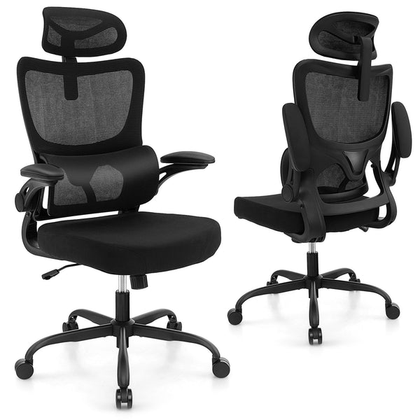 Mesh Office Chair with Adaptive Lumbar Support and Adjustable Headrest-