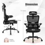 Mesh Office Chair with Adaptive Lumbar Support and Adjustable Headrest-