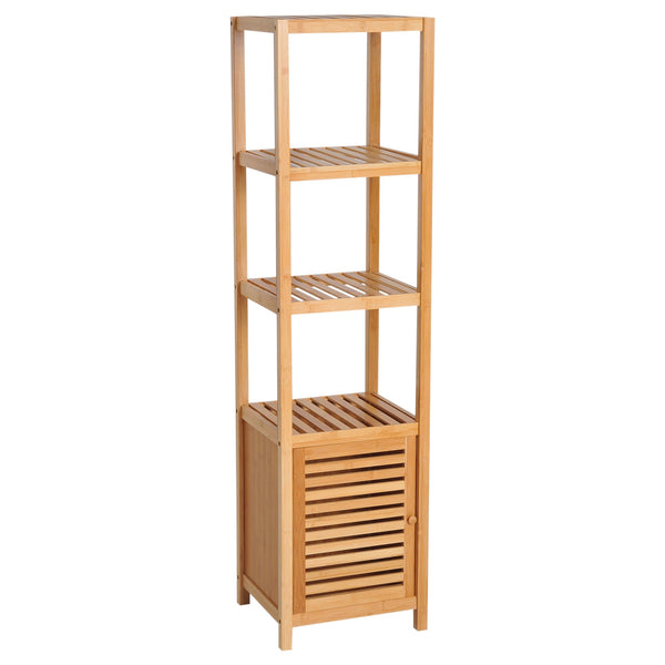 Freestanding 140cm Tall Storage Cabinet - 3 Shelves Cupboard for Bathroom & Kitchen Organization - Home Utility Organizer for Space Saving