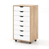 Mobile File Cabinet Model 7D - Wheeled Storage Solution with Seven Drawers in Sleek Black - Ideal for Organized Document Management in Office Spaces