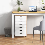Mobile File Cabinet Model 7D - Wheeled Storage Solution with Seven Drawers in Sleek Black - Ideal for Organized Document Management in Office Spaces