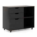 Mobile File Cabinet with 3 Pull-out Drawers and Adjustable Shelf-