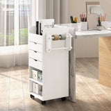 Mobile Rolling Storage Cart with 3 Drawers 2 Shelves and 2 Dowel Rods-