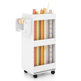 Mobile Rolling Storage Cart with 3 Drawers 2 Shelves and 2 Dowel Rods-