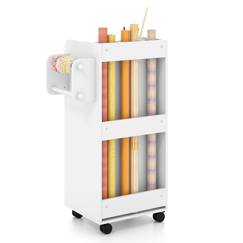 Mobile Rolling Storage Cart with 3 Drawers 2 Shelves and 2 Dowel Rods-