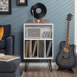 Modern Display Bookshelf - 5-Compartment Brown Bookshelf with Metal Legs - Ideal for Organizing Books and Display Home Decor Items