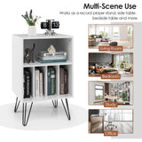 Modern Display Bookshelf - 5-Compartment Brown Bookshelf with Metal Legs - Ideal for Organizing Books and Display Home Decor Items