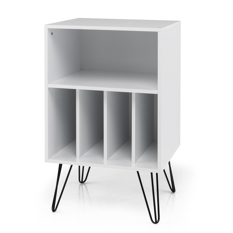 Modern Display Bookshelf - 5-Compartment Brown Bookshelf with Metal Legs - Ideal for Organizing Books and Display Home Decor Items