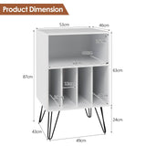 Modern Display Bookshelf - 5-Compartment Brown Bookshelf with Metal Legs - Ideal for Organizing Books and Display Home Decor Items