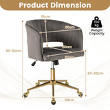 Modern Swivel Home Office Chair with Tufted Back and Seat-