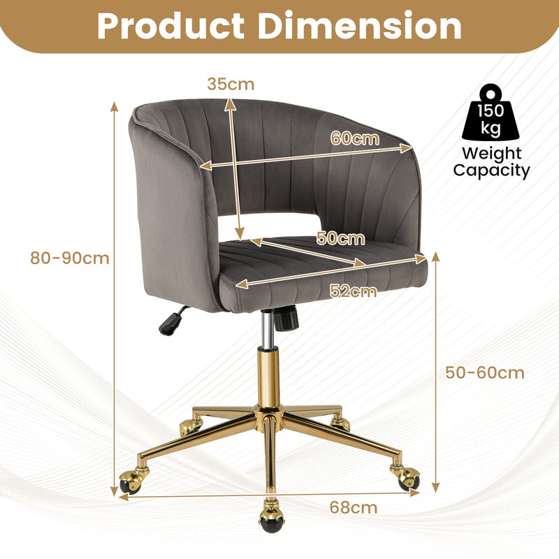 Modern Swivel Home Office Chair with Tufted Back and Seat-