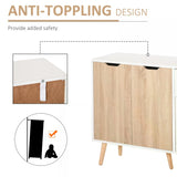 Floor Standing Sideboard Storage Cabinet with Drawer - Bedroom, Living Room, Home Office Organizer in Natural Finish - Space-Saving Storage Solution