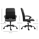 Ergonomic PVC Leather Office Chair with Mesh Panel - Swivel Seat, Padded, Adjustable Height & Tilt, 5-Wheel Base - Comfortable Desk Seating for Professionals