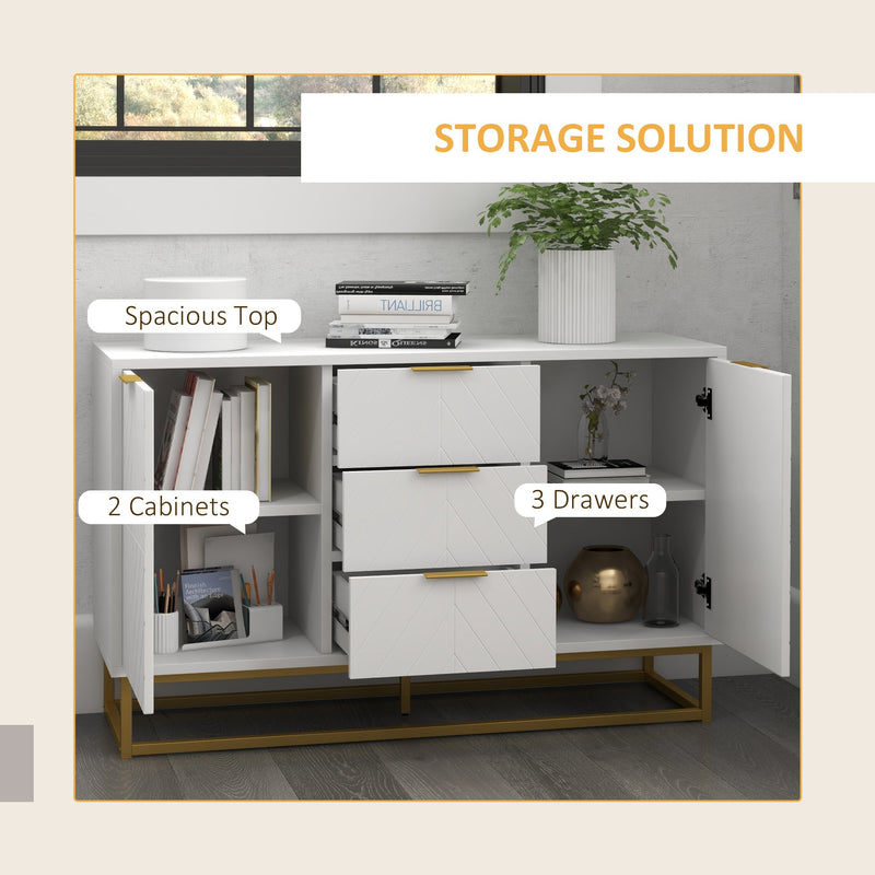 Freestanding Modern Storage Cabinet - 3-Drawer Cupboard for Dining & Living Spaces - Versatile Organization Solution for Home Essentials