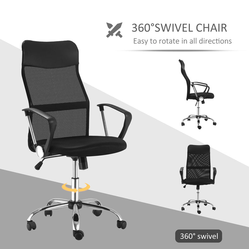 Adjustable Height Ergonomic Mesh Office Chair - Tilt Function Comfort Seating - Ideal for Extended Desk Use and Posture Support