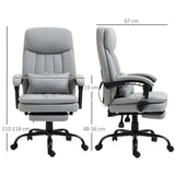 Ergonomic Reclining Chair with Vibration Massage and Heat - Microfiber Office Chair, Built-In Footrest, Adjustable Lumbar Pillow, Armrests - Ideal for Enhanced Comfort during Long Work Sessions