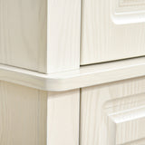 Freestanding 4-Door Kitchen Cupboard - Wide Drawer & Shelving Storage Cabinet, 180cm in White Wood Grain - Ideal for Organizing Living Room Clutter