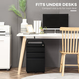 Lockable Metal Vertical File Cabinet with 3 Drawers - Anti-tilt, Holds Letter A4 Legal Size Documents - Secure Storage Solution for Office and Home Use
