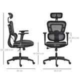 Ergonomic High-Back Mesh Office Chair - Swivel Desk Chair with Adjustable Height, Headrest, and Lumbar Support - Comfortable Padded Seating for Home Office Use