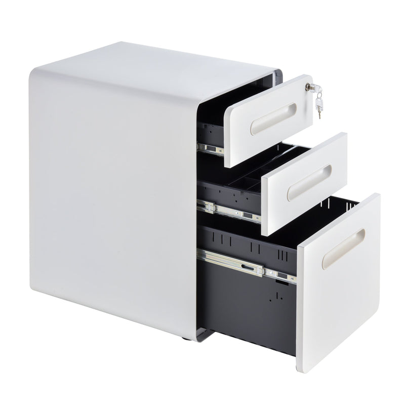 3-Drawer Mobile File Cabinet - Fully Assembled, Lockable, All-Metal Rolling Storage - Vertical Filing Solution for Home Office and Business Use