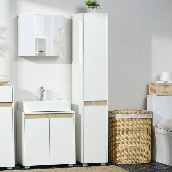Adjustable 5-Tier Tallboy Bathroom Storage - Modern Freestanding Cabinet with Adjustable Shelves - Space-Saving Organizer for Toiletries and Towels